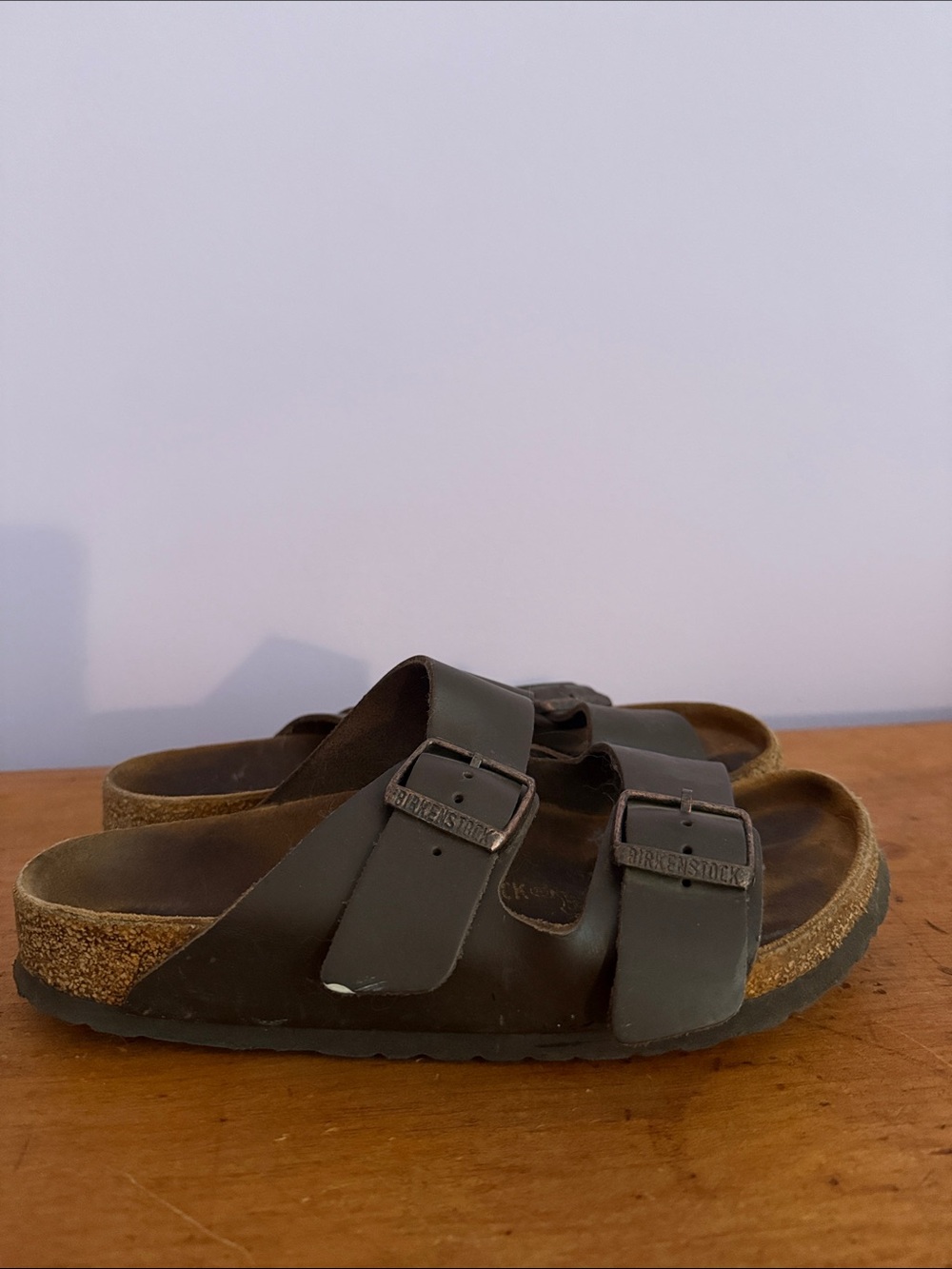 Birkenstock Arizona Brown Leather Two-Strap Sandals
